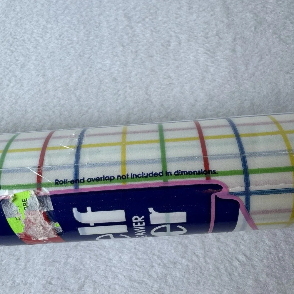 Vintage Rubbermaid Shelf Drawer Liner Candy Strip Stripe Colorful 5385 12 Inch